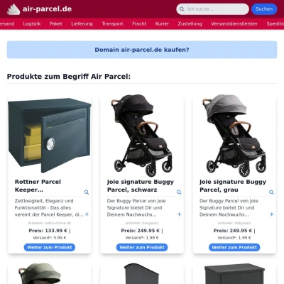 Screenshot air-parcel.de