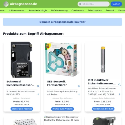 Screenshot airbagsensor.de