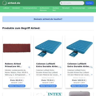 Screenshot airbed.de