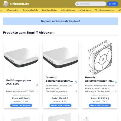 Screenshot airboxen.de