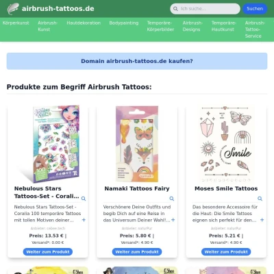 Screenshot airbrush-tattoos.de