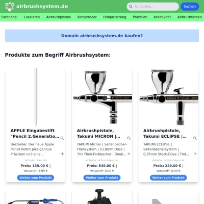 Screenshot airbrushsystem.de