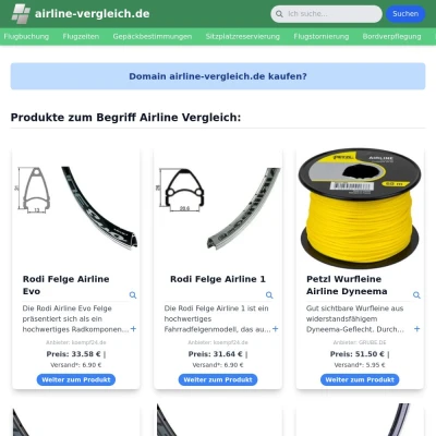 Screenshot airline-vergleich.de