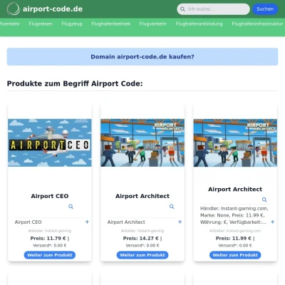 Screenshot airport-code.de