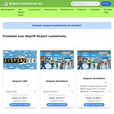 Screenshot airport-lastminute.de