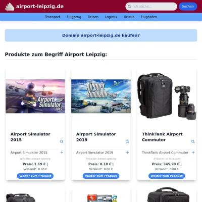 Screenshot airport-leipzig.de