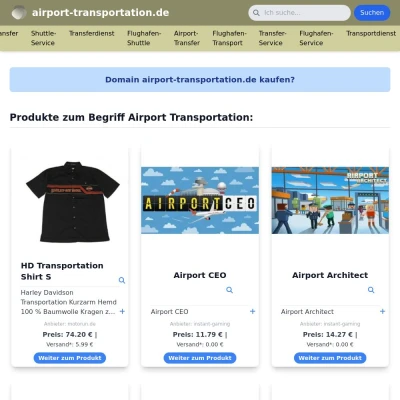 Screenshot airport-transportation.de