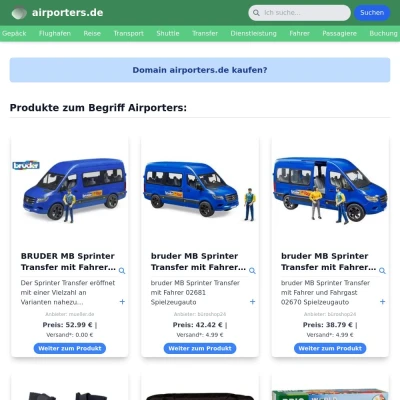 Screenshot airporters.de