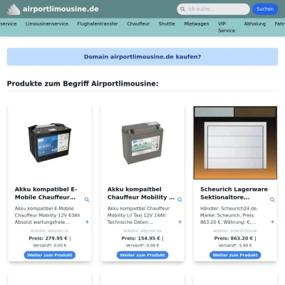 Screenshot airportlimousine.de