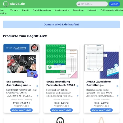 Screenshot aiw24.de