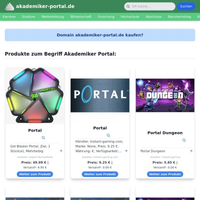 Screenshot akademiker-portal.de