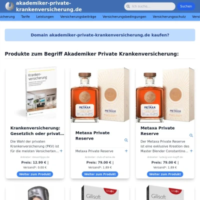 Screenshot akademiker-private-krankenversicherung.de