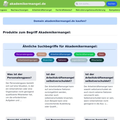 Screenshot akademikermangel.de