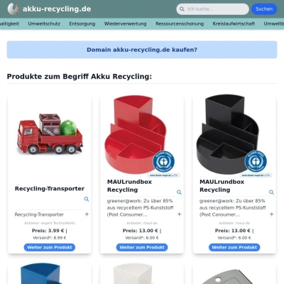 Screenshot akku-recycling.de