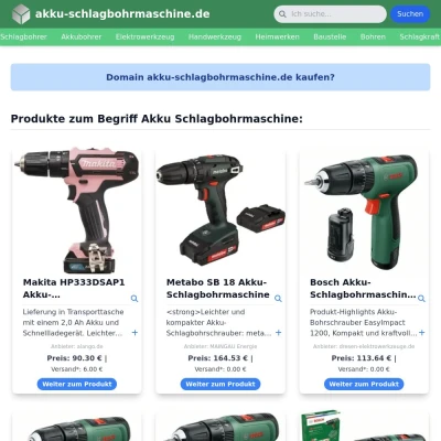 Screenshot akku-schlagbohrmaschine.de