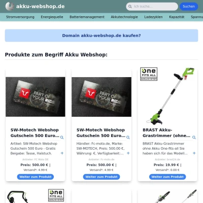 Screenshot akku-webshop.de