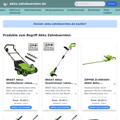 Screenshot akku-zahnbuersten.de
