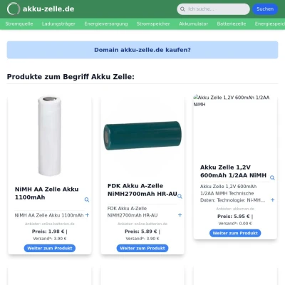 Screenshot akku-zelle.de
