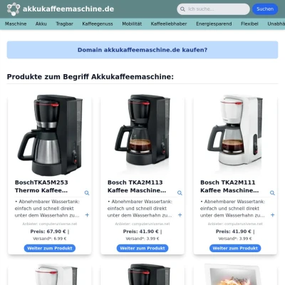 Screenshot akkukaffeemaschine.de