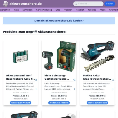 Screenshot akkurasenschere.de