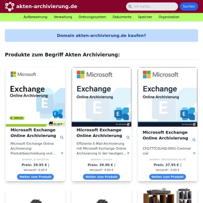 Screenshot akten-archivierung.de