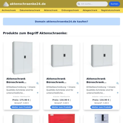 Screenshot aktenschraenke24.de