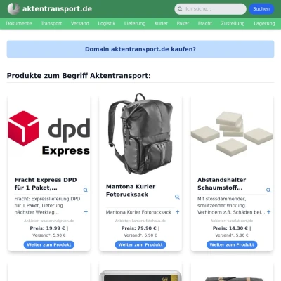 Screenshot aktentransport.de