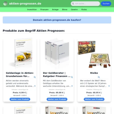 Screenshot aktien-prognosen.de