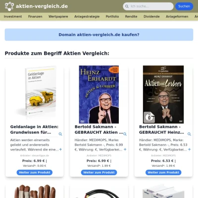 Screenshot aktien-vergleich.de