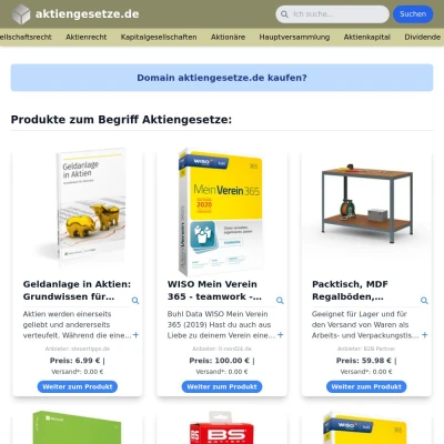 Screenshot aktiengesetze.de