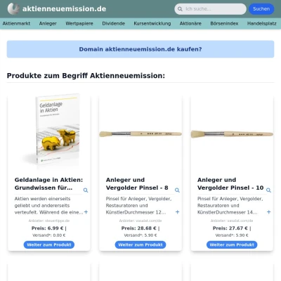 Screenshot aktienneuemission.de