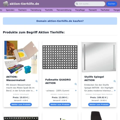 Screenshot aktion-tierhilfe.de