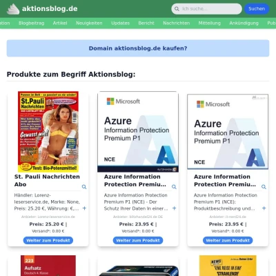 Screenshot aktionsblog.de