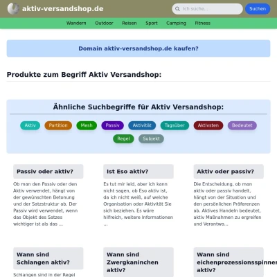 Screenshot aktiv-versandshop.de