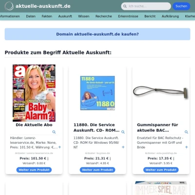 Screenshot aktuelle-auskunft.de