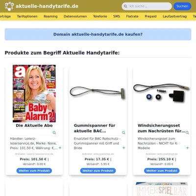 Screenshot aktuelle-handytarife.de