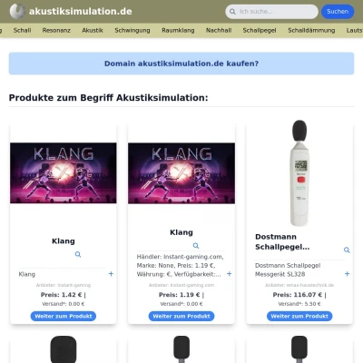 Screenshot akustiksimulation.de