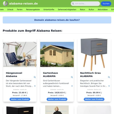 Screenshot alabama-reisen.de