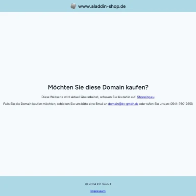 Screenshot aladdin-shop.de