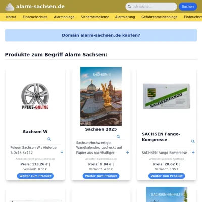Screenshot alarm-sachsen.de