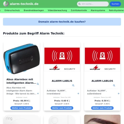 Screenshot alarm-technik.de