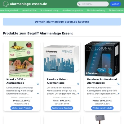 Screenshot alarmanlage-essen.de