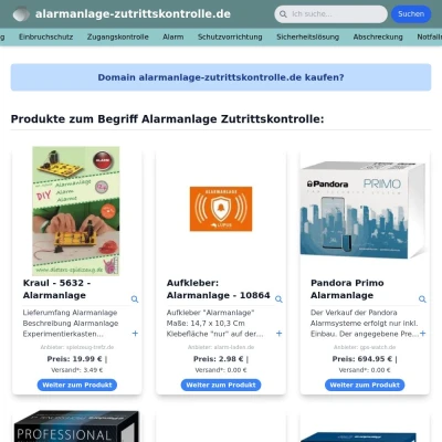 Screenshot alarmanlage-zutrittskontrolle.de