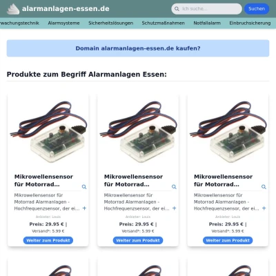 Screenshot alarmanlagen-essen.de