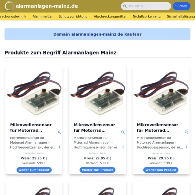 Screenshot alarmanlagen-mainz.de