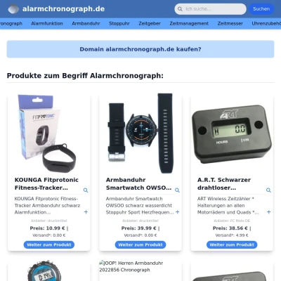 Screenshot alarmchronograph.de