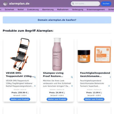 Screenshot alarmplan.de
