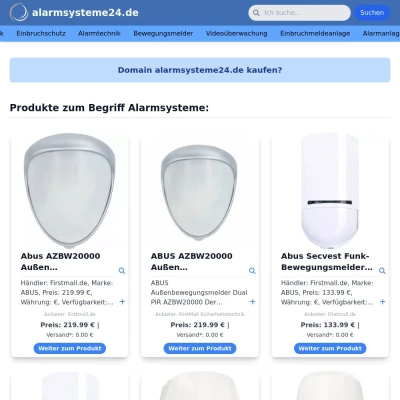 Screenshot alarmsysteme24.de