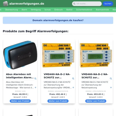 Screenshot alarmverfolgungen.de