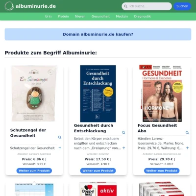 Screenshot albuminurie.de